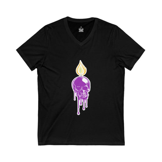 Women's Wax Skull V Neck Tee